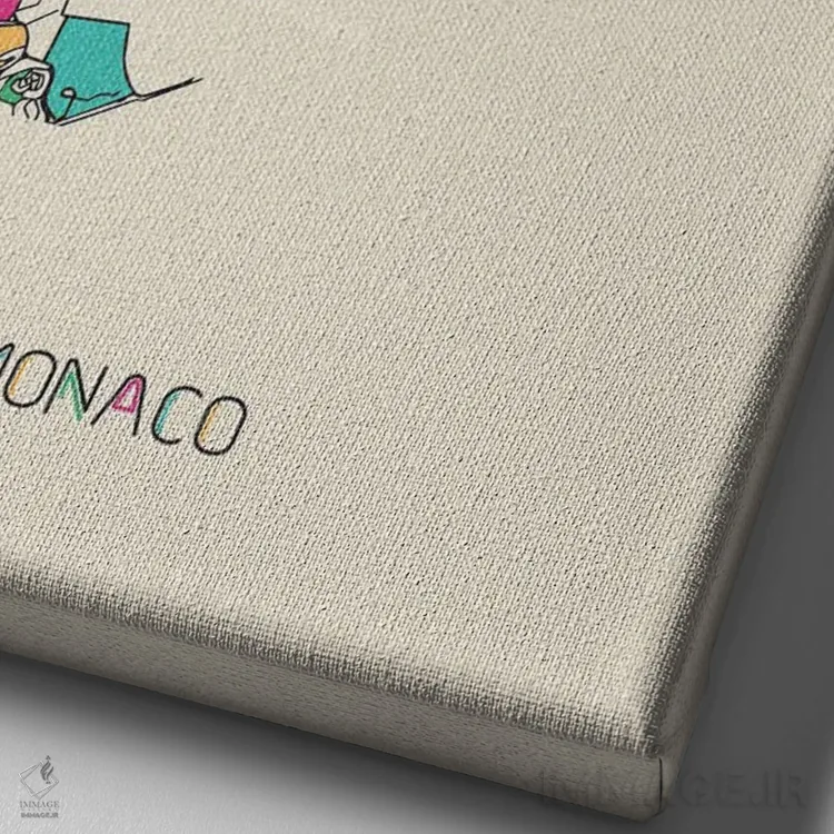 تابلو نقشهٔ موناکو اثر آیشه دنیز آکِرمان - نمای نزدیک بافت بوم