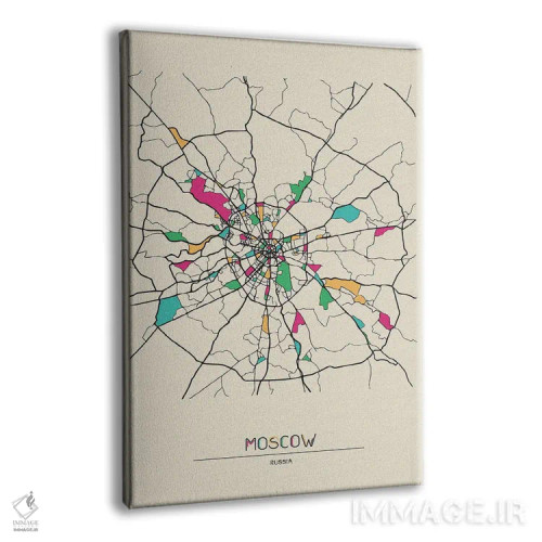 تابلو نقشهٔ مسکو، روسیه اثر آیشه دنیز آکِرمان - نمای پرسپکتیو محصول