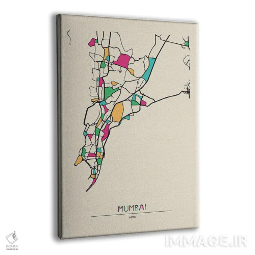 تابلو نقشهٔ بمبئی، هند اثر آیشه دنیز آکِرمان - نمای پرسپکتیو محصول
