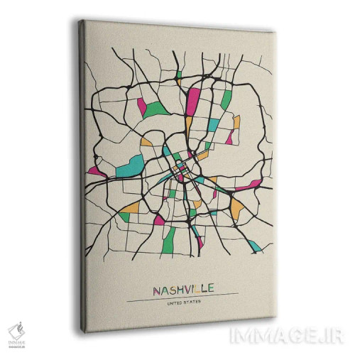 تابلو نقشهٔ نشویل، تنسی اثر آیشه دنیز آکِرمان - نمای پرسپکتیو محصول