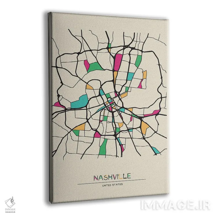 تابلو نقشهٔ نشویل، تنسی اثر آیشه دنیز آکِرمان - نمای پرسپکتیو محصول