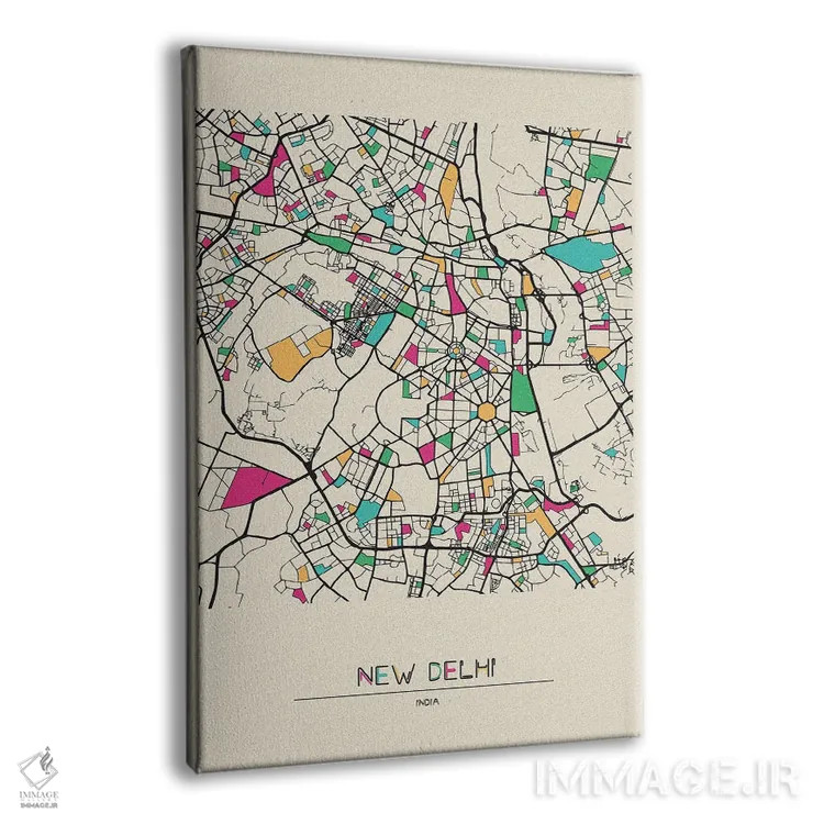 تابلو نقشهٔ دهلی نو، هند اثر آیشه دنیز آکِرمان - نمای پرسپکتیو محصول