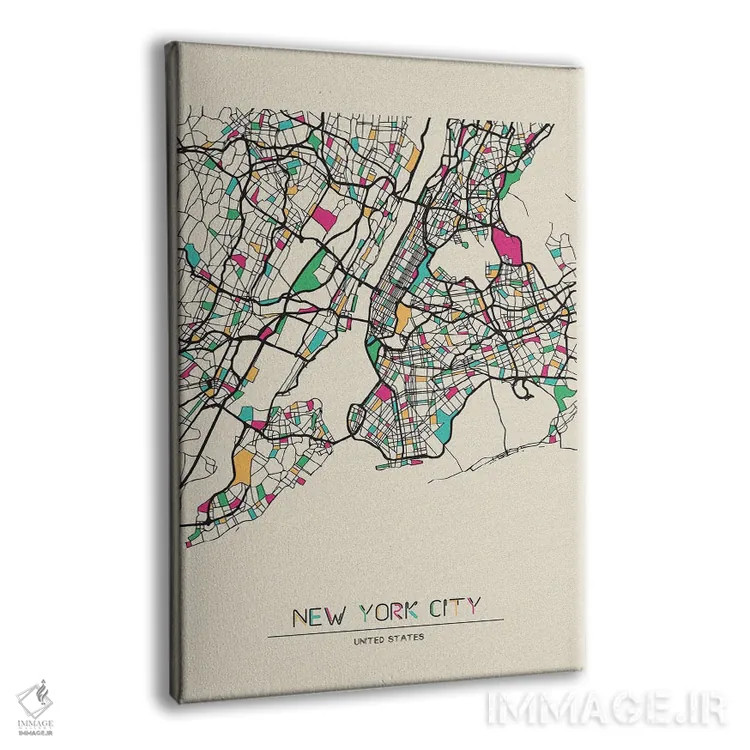 تابلو نقشهٔ نیویورک، آمریکا اثر آیشه دنیز آکِرمان - نمای پرسپکتیو محصول