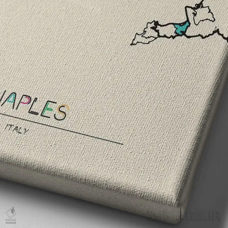 تابلو نقشهٔ ناپل، ایتالیا اثر آیشه دنیز آکِرمان - نمای نزدیک بافت بوم