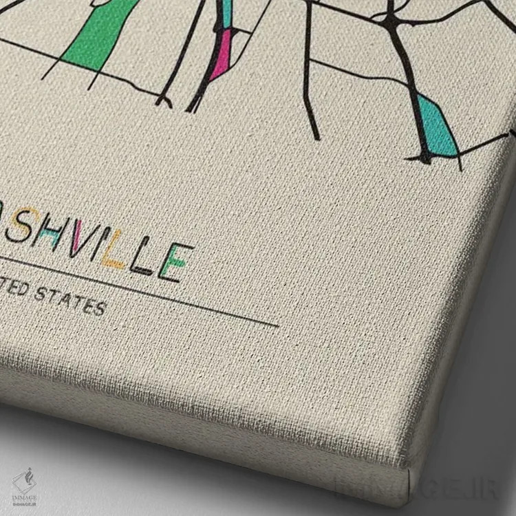 تابلو نقشهٔ نشویل، تنسی اثر آیشه دنیز آکِرمان - نمای نزدیک بافت بوم