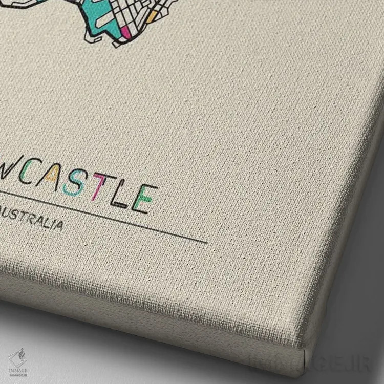 تابلو نقشهٔ نیوکاسل، استرالیا اثر آیشه دنیز آکِرمان - نمای نزدیک بافت بوم