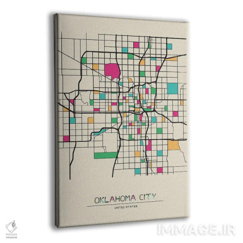 تابلو نقشهٔ شهر اوکلاهاما، آمریکا اثر آیشه دنیز آکِرمان - نمای پرسپکتیو محصول