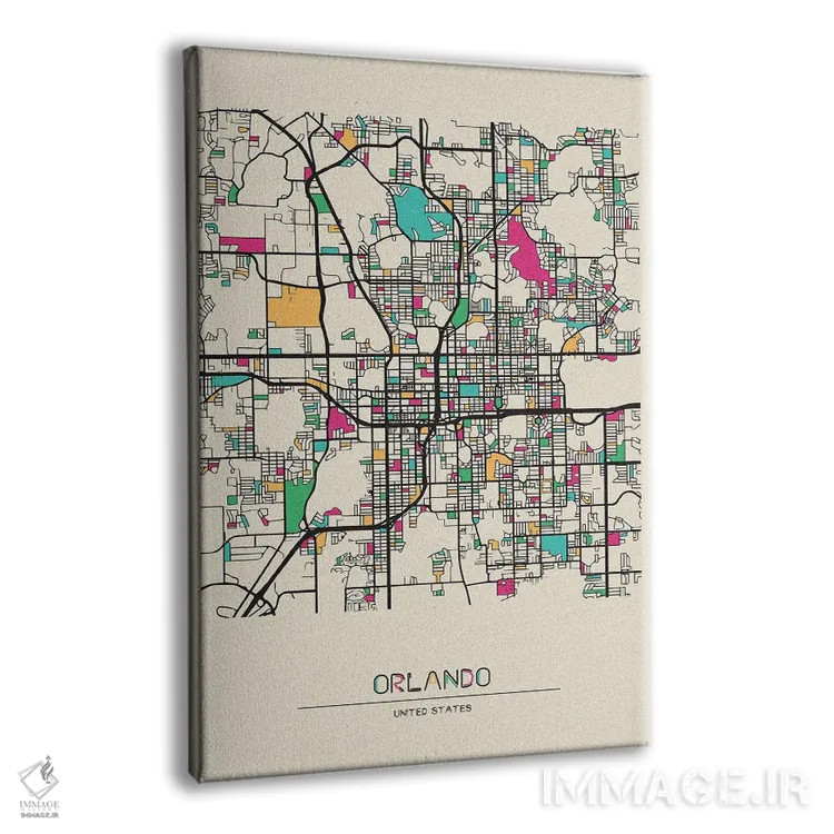 تابلو نقشهٔ اورلاندو، فلوریدا اثر آیشه دنیز آکِرمان - نمای پرسپکتیو محصول