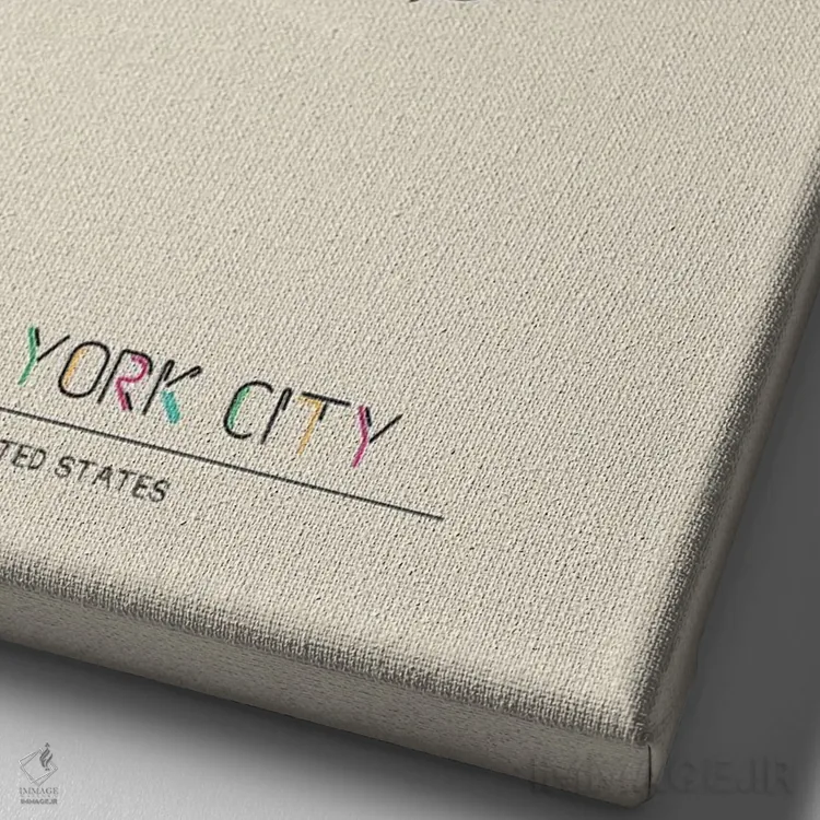 تابلو نقشهٔ نیویورک، آمریکا اثر آیشه دنیز آکِرمان - نمای نزدیک بافت بوم