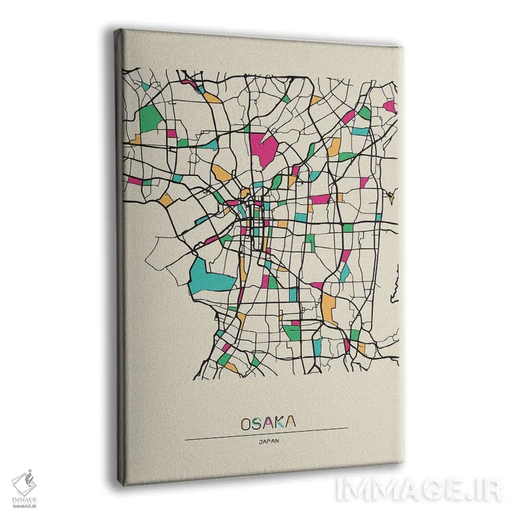 تابلو نقشهٔ اوساکا، ژاپن اثر آیشه دنیز آکِرمان - نمای پرسپکتیو محصول