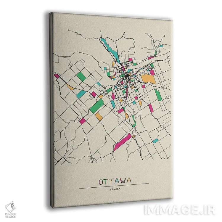تابلو نقشهٔ اتاوا، کانادا اثر آیشه دنیز آکِرمان - نمای پرسپکتیو محصول