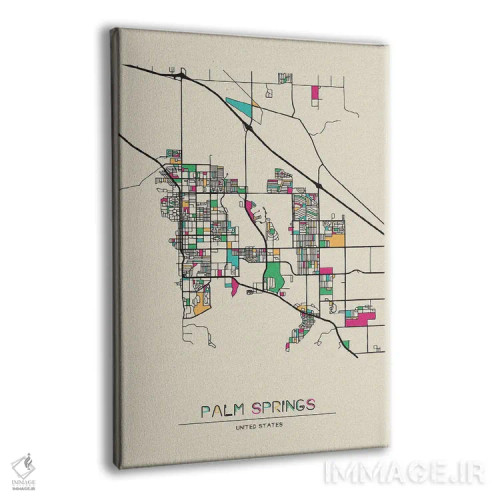 تابلو نقشهٔ پالم اسپرینگز، کالیفرنیا اثر آیشه دنیز آکِرمان - نمای پرسپکتیو محصول