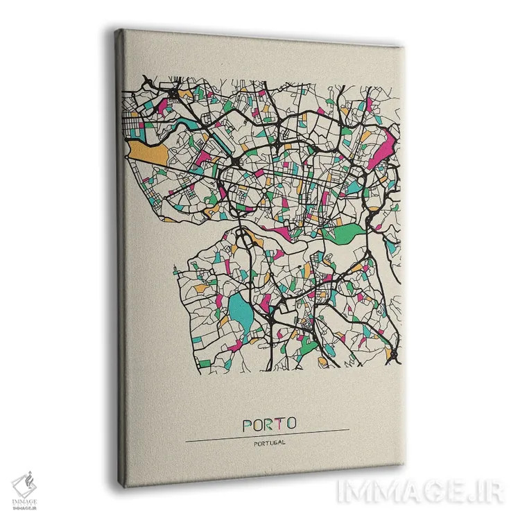 تابلو نقشهٔ پورتو، پرتغال اثر آیشه دنیز آکِرمان - نمای پرسپکتیو محصول