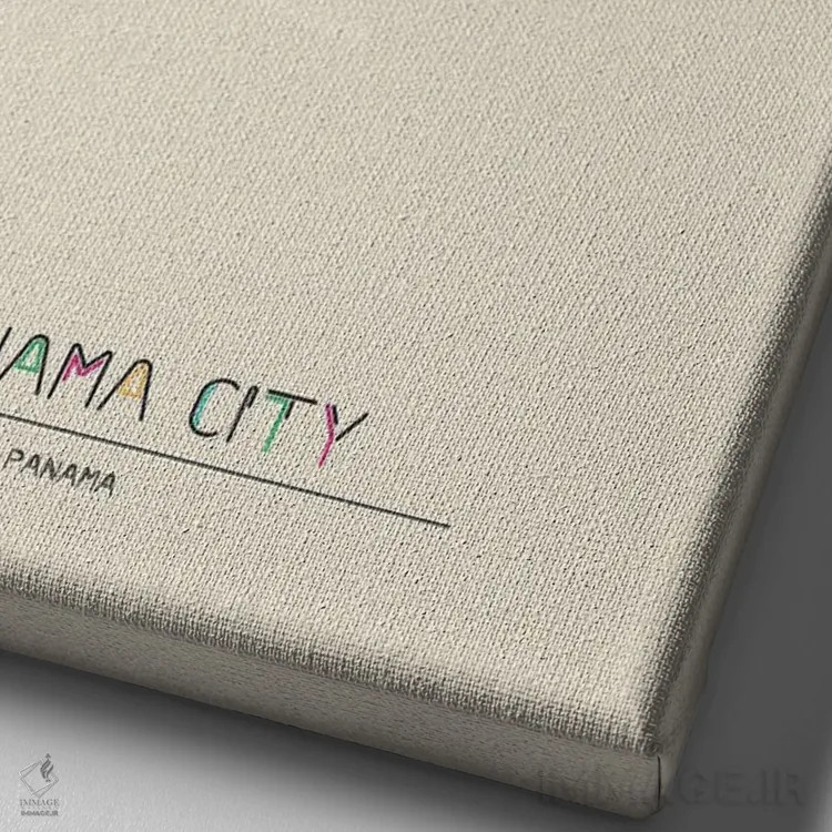 تابلو نقشهٔ پاناماسیتی (پایتخت پاناما) اثر آیشه دنیز آکِرمان - نمای نزدیک بافت بوم