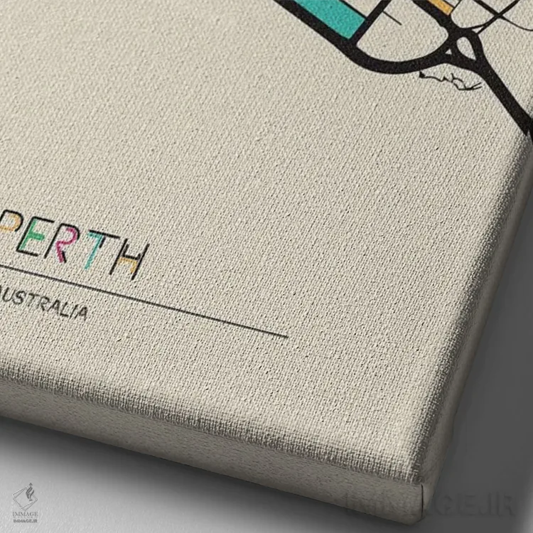 تابلو نقشهٔ پرت، استرالیا اثر آیشه دنیز آکِرمان - نمای نزدیک بافت بوم