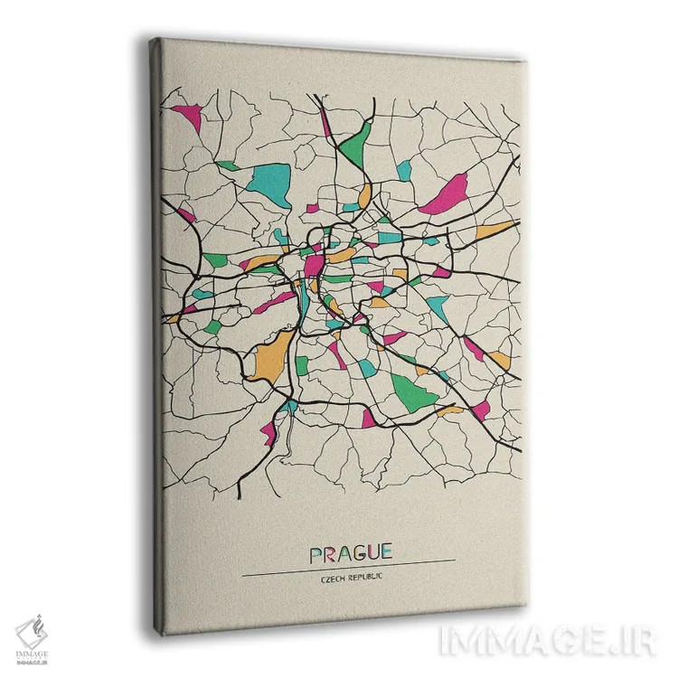 تابلو نقشهٔ پراگ، جمهوری چک اثر آیشه دنیز آکِرمان - نمای پرسپکتیو محصول