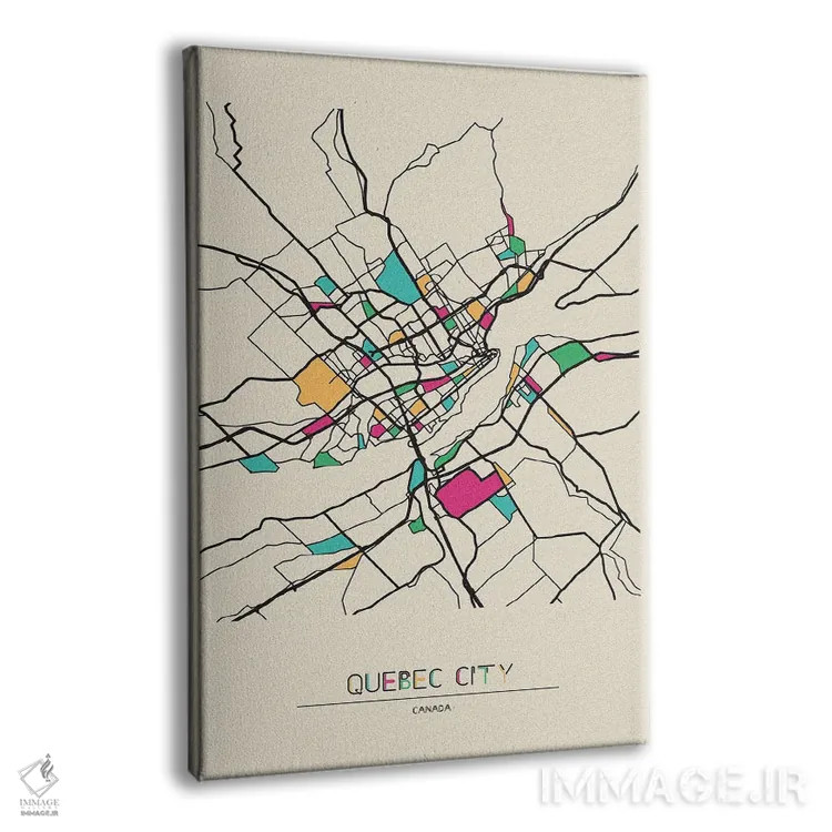 تابلو نقشهٔ شهر کبک، کانادا اثر آیشه دنیز آکِرمان - نمای پرسپکتیو محصول