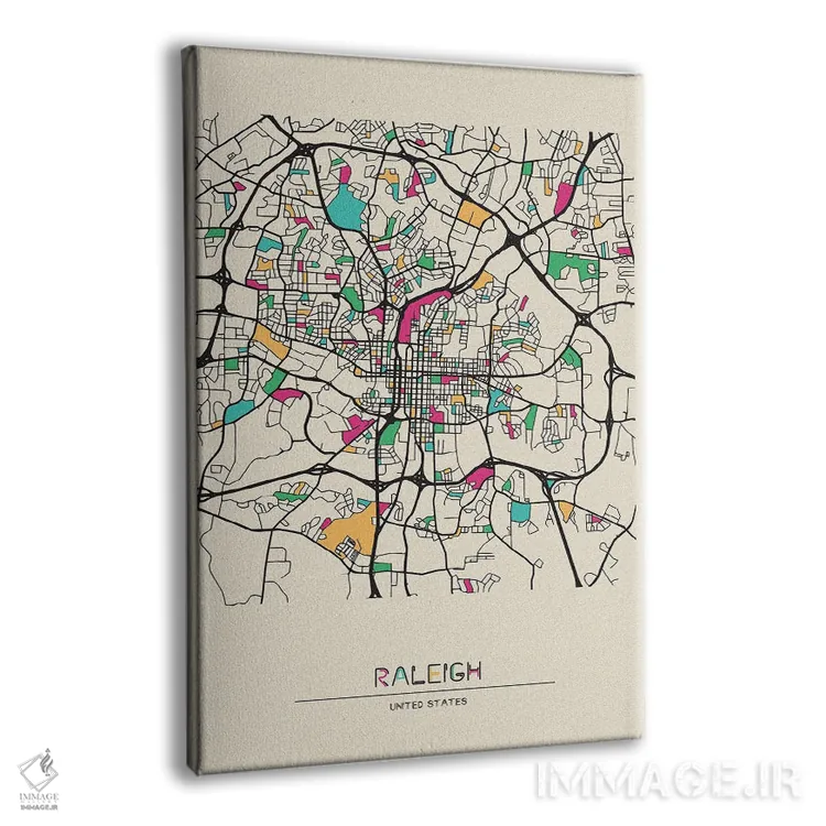 تابلو نقشهٔ رالی، کارولینای شمالی اثر آیشه دنیز آکِرمان - نمای پرسپکتیو محصول