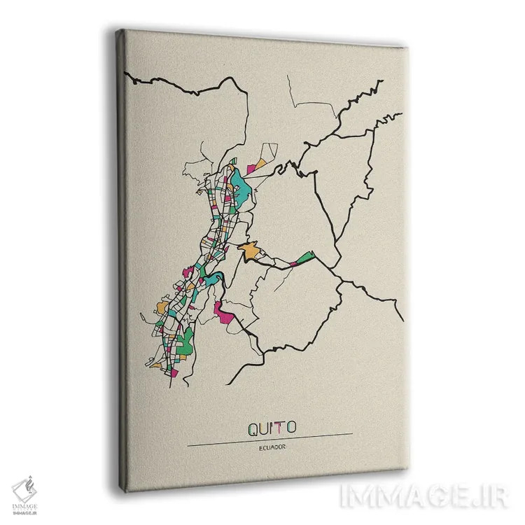 تابلو نقشهٔ کویتو، اکوادور اثر آیشه دنیز آکِرمان - نمای پرسپکتیو محصول