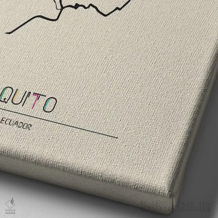 تابلو نقشهٔ کویتو، اکوادور اثر آیشه دنیز آکِرمان - نمای نزدیک بافت بوم