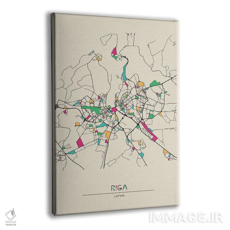 تابلو نقشهٔ ریگا، لتونی اثر آیشه دنیز آکِرمان - نمای پرسپکتیو محصول