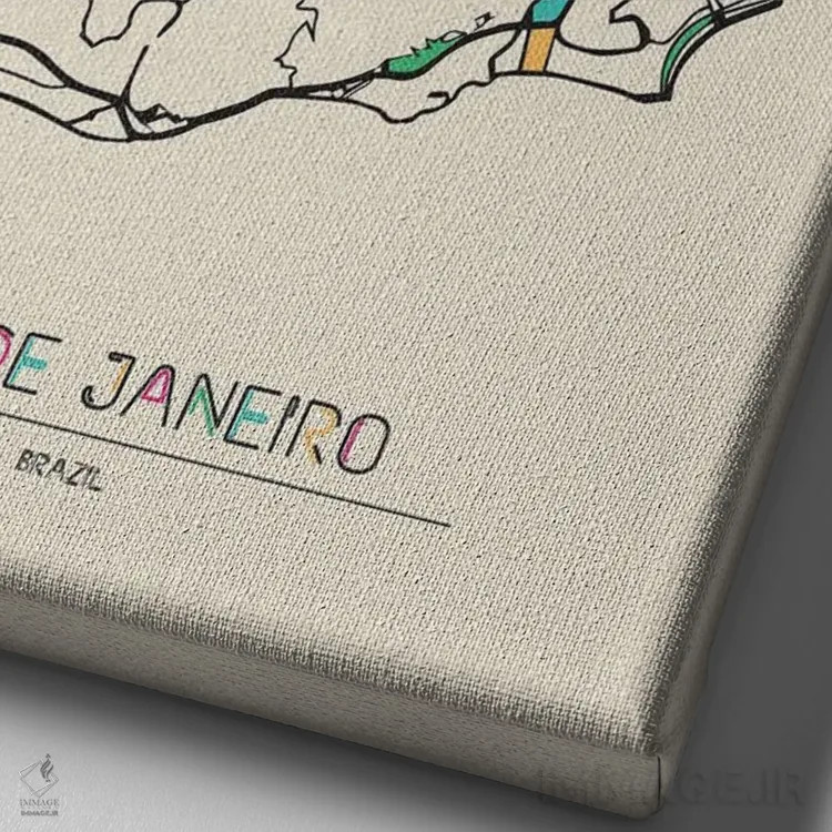 تابلو نقشهٔ ریو، برزیل (ریو دو ژانیرو) اثر آیشه دنیز آکِرمان - نمای نزدیک بافت بوم