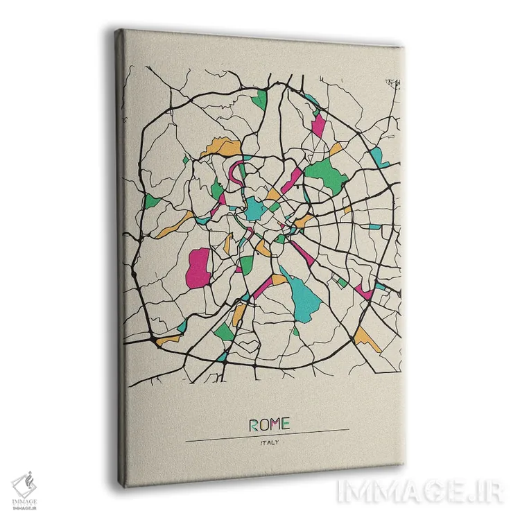 تابلو نقشهٔ رم، ایتالیا اثر آیشه دنیز آکِرمان - نمای پرسپکتیو محصول