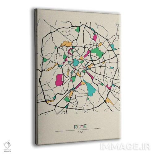 تابلو نقشهٔ رم، ایتالیا اثر آیشه دنیز آکِرمان - نمای پرسپکتیو محصول