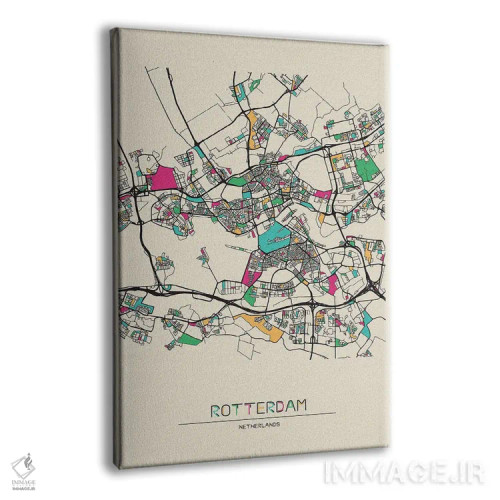تابلو نقشهٔ روتردام، هلند اثر آیشه دنیز آکِرمان - نمای پرسپکتیو محصول