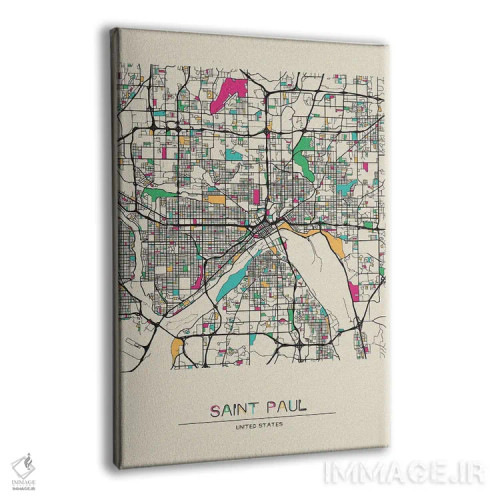 تابلو نقشهٔ سینت پال، مینهسوتا اثر آیشه دنیز آکِرمان - نمای پرسپکتیو محصول