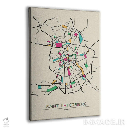 تابلو نقشهٔ سن پترزبورگ، روسیه اثر آیشه دنیز آکِرمان - نمای پرسپکتیو محصول