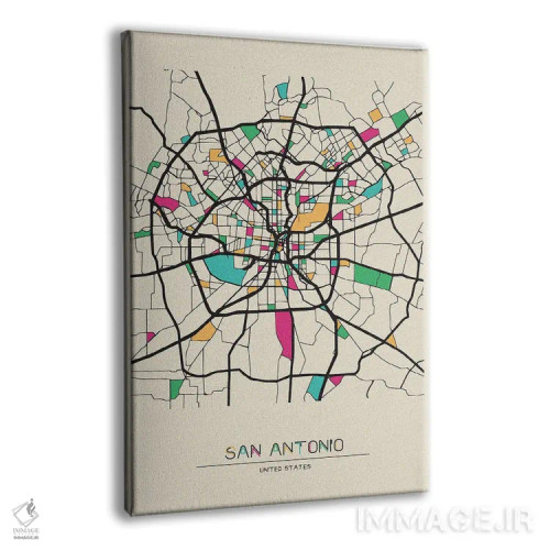 تابلو نقشهٔ سن آنتونیو، تگزاس اثر آیشه دنیز آکِرمان - نمای پرسپکتیو محصول