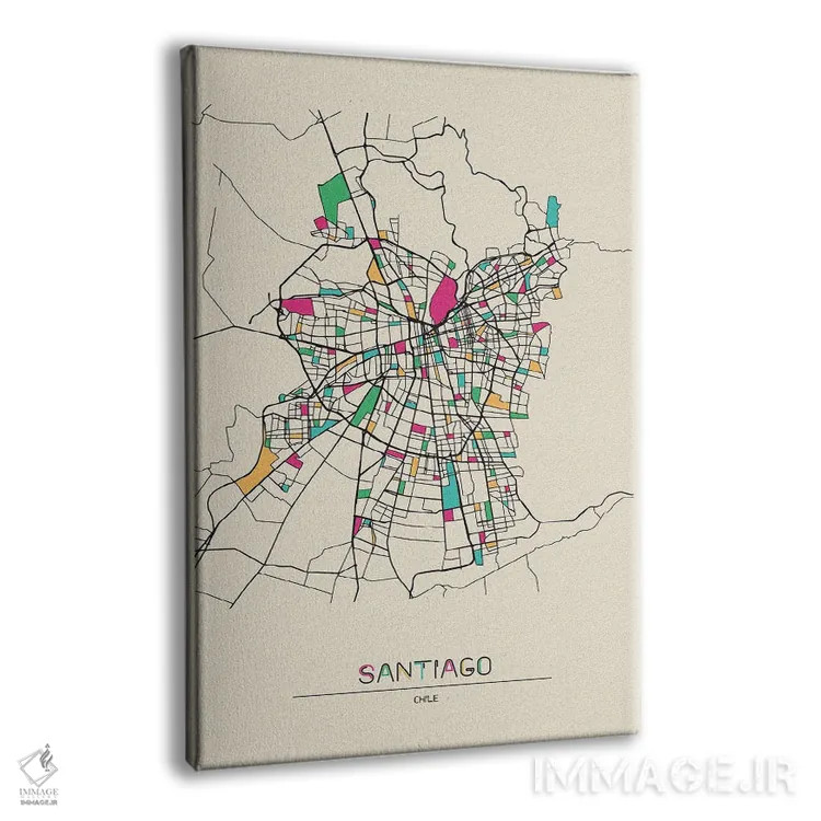 تابلو نقشهٔ سانتیاگو، شیلی اثر آیشه دنیز آکِرمان - نمای پرسپکتیو محصول