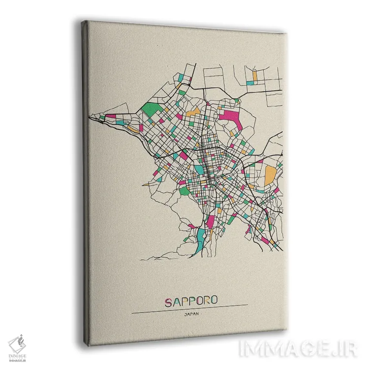 تابلو نقشهٔ ساپورو، ژاپن اثر آیشه دنیز آکِرمان - نمای پرسپکتیو محصول