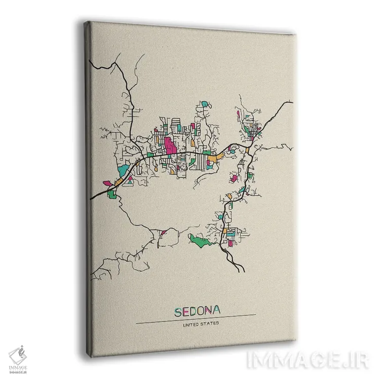 تابلو نقشهٔ سدونا، آریزونا اثر آیشه دنیز آکِرمان - نمای پرسپکتیو محصول