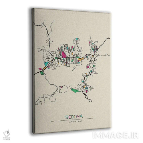 تابلو نقشهٔ سدونا، آریزونا اثر آیشه دنیز آکِرمان - نمای پرسپکتیو محصول
