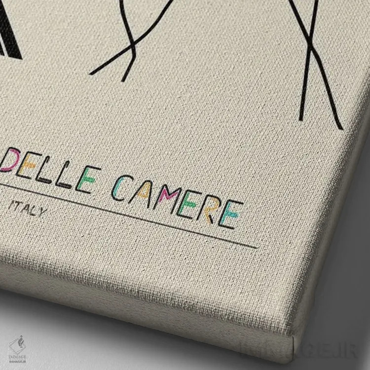 تابلو نقشهٔ سان پیو دله کامره، ایتالیا اثر آیشه دنیز آکِرمان - نمای نزدیک بافت بوم