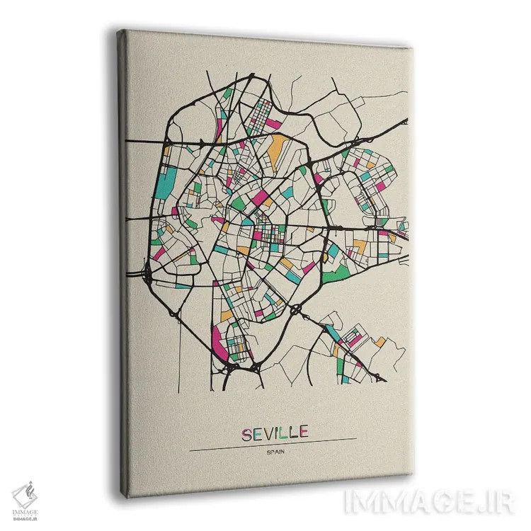 تابلو نقشهٔ سویا، اسپانیا اثر آیشه دنیز آکِرمان - نمای پرسپکتیو محصول