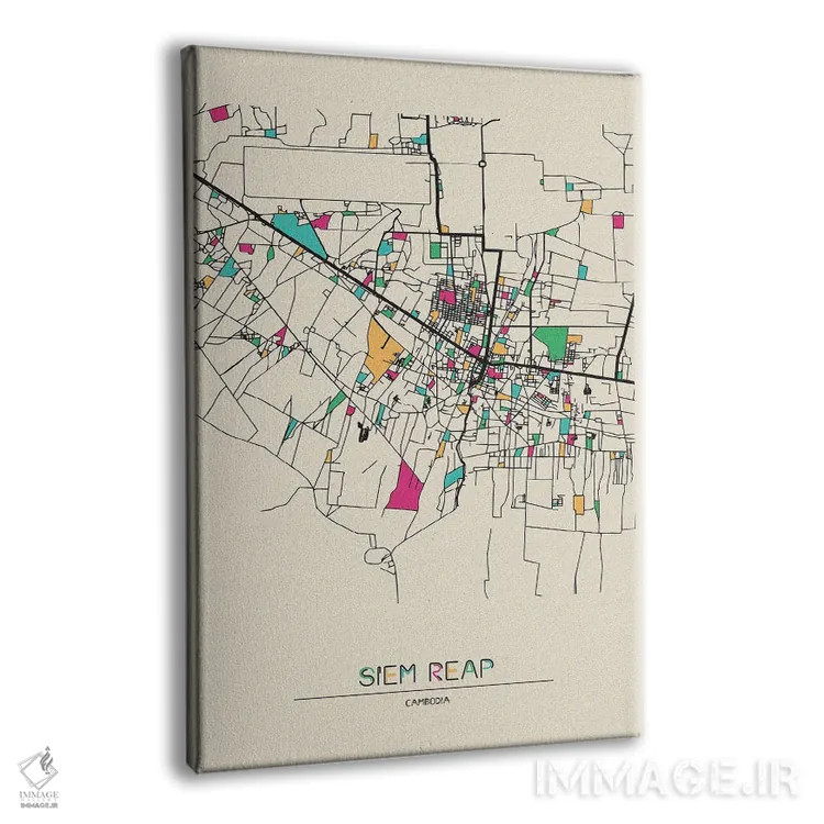 تابلو نقشهٔ سیم ریپ، کامبوج اثر آیشه دنیز آکِرمان - نمای پرسپکتیو محصول