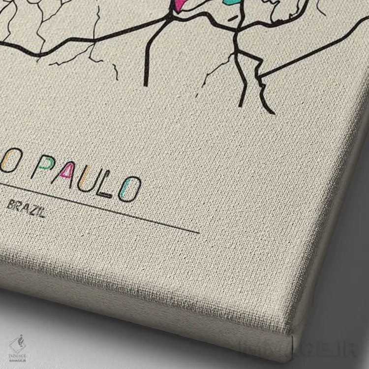 تابلو نقشهٔ سائوپائولو، برزیل اثر آیشه دنیز آکِرمان - نمای نزدیک بافت بوم