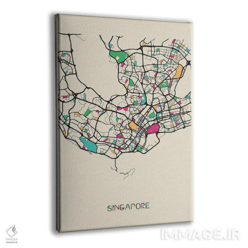 تابلو نقشهٔ سنگاپور اثر آیشه دنیز آکِرمان - نمای پرسپکتیو محصول