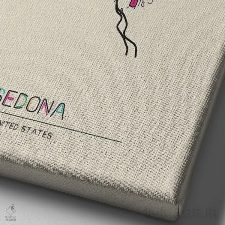 تابلو نقشهٔ سدونا، آریزونا اثر آیشه دنیز آکِرمان - نمای نزدیک بافت بوم