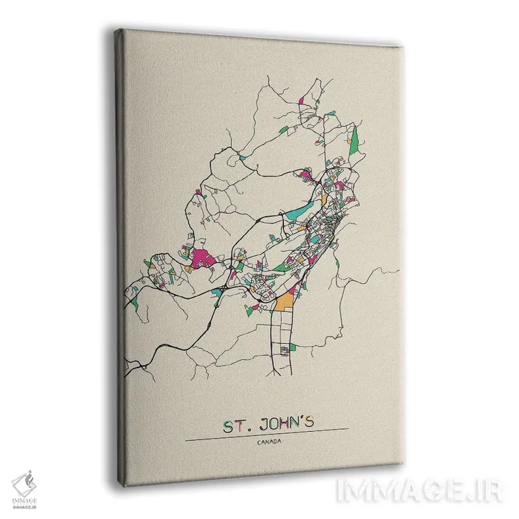 تابلو نقشهٔ سنت جانز، کانادا اثر آیشه دنیز آکِرمان - نمای پرسپکتیو محصول