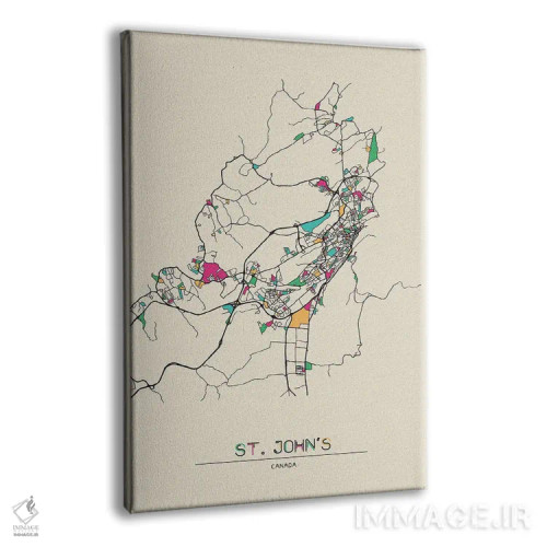 تابلو نقشهٔ سنت جانز، کانادا اثر آیشه دنیز آکِرمان - نمای پرسپکتیو محصول