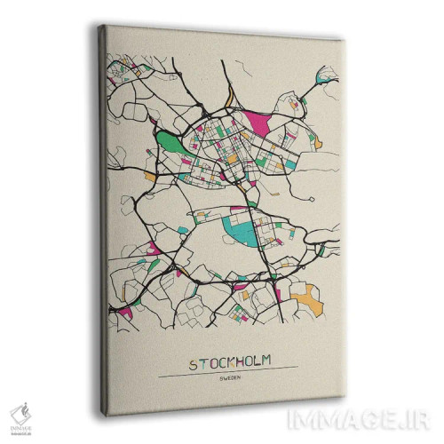 تابلو نقشهٔ استکهلم، سوئد اثر آیشه دنیز آکِرمان - نمای پرسپکتیو محصول