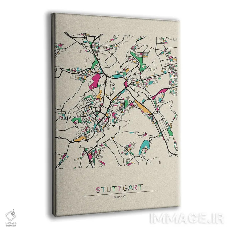 تابلو نقشهٔ اشتوتگارت، آلمان اثر آیشه دنیز آکِرمان - نمای پرسپکتیو محصول