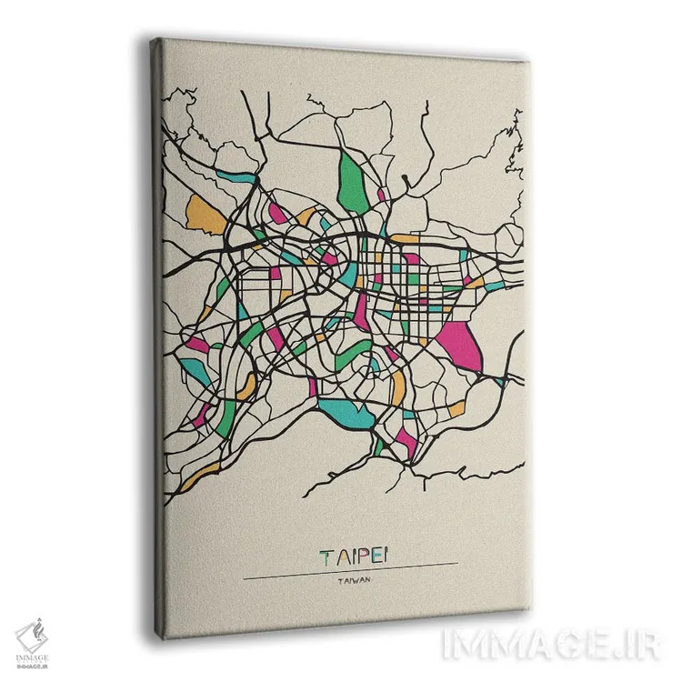 تابلو نقشهٔ تایپه، تایوان اثر آیشه دنیز آکِرمان - نمای پرسپکتیو محصول