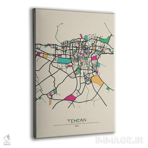 تابلو نقشهٔ تهران، ایران اثر آیشه دنیز آکِرمان - نمای پرسپکتیو محصول