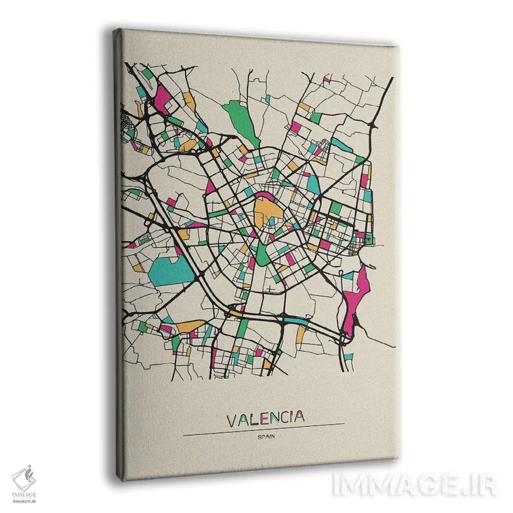تابلو نقشهٔ والنسیا، اسپانیا اثر آیشه دنیز آکِرمان - نمای پرسپکتیو محصول
