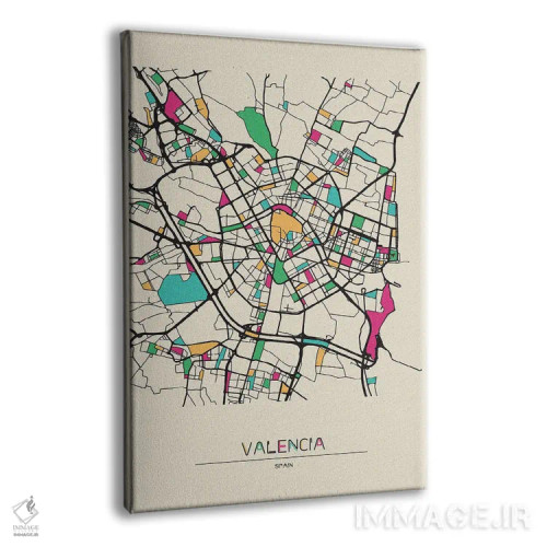 تابلو نقشهٔ والنسیا، اسپانیا اثر آیشه دنیز آکِرمان - نمای پرسپکتیو محصول